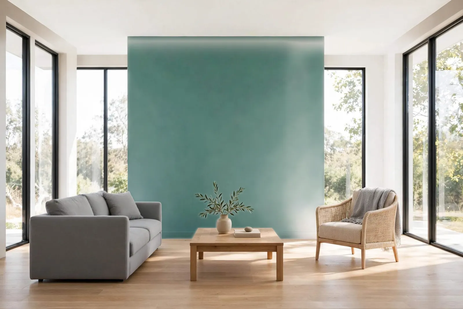 Living room repainted in Turquoise Dome (concept preview)